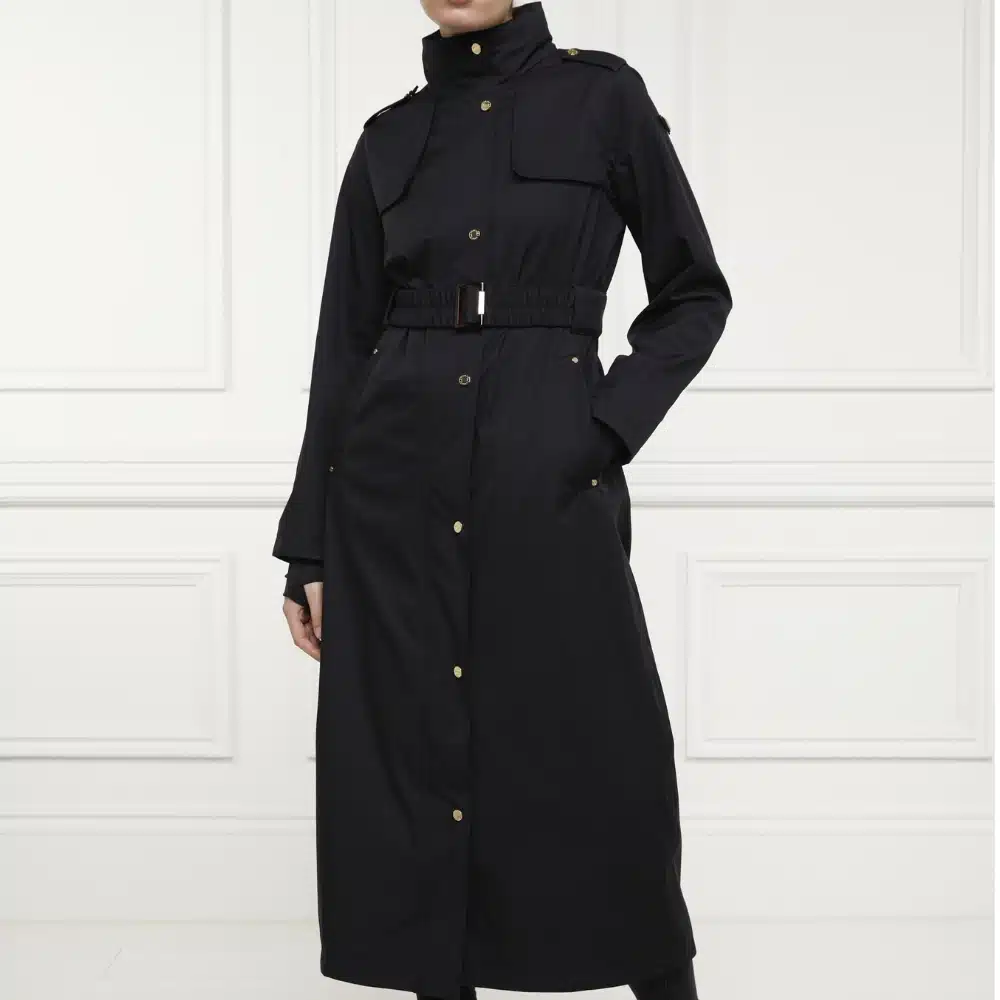 Holland Cooper Ladies Rosedale Longline Waterproof Coat Black