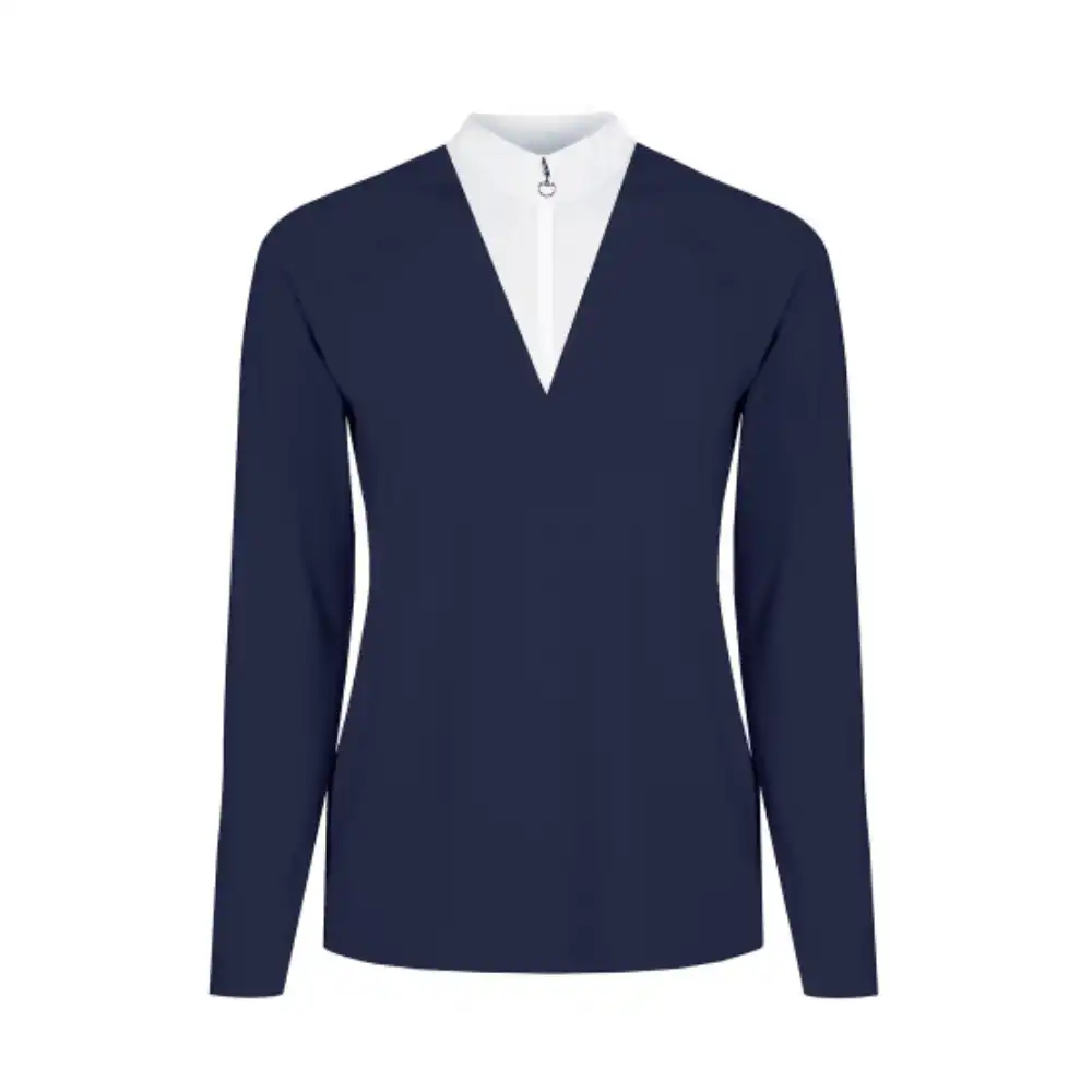 EqueTech Ladies Thermal Sweater Stock Shirt Navy White