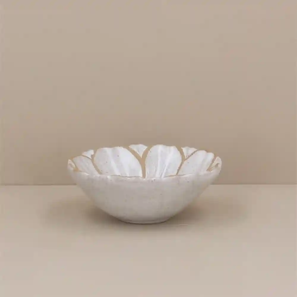 Gisela Graham White Stoneware Flower Bowl 2