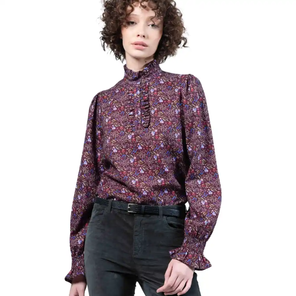 Hartwell Ladies Aurora Flowers Blouse Wine