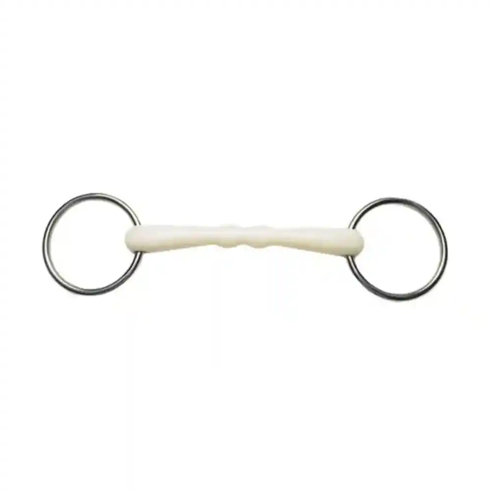 Weatherbeeta Korsteel Flexi Rubber Mullen Loose Ring Snaffle Ivory