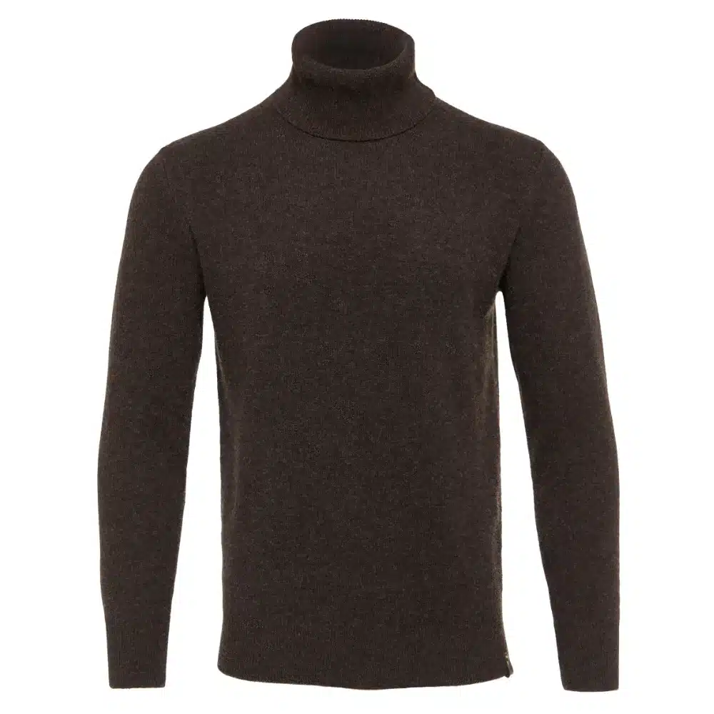 Holland Cooper Mens Byron Roll Neck Knit Chocolate