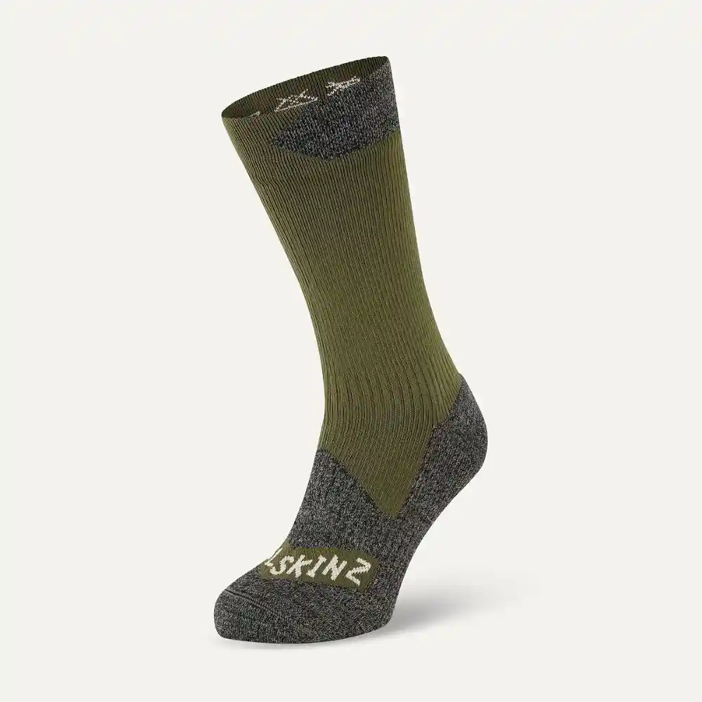 Sealskinz Waterproof All Weather Mid Sock Olive Grey Marl