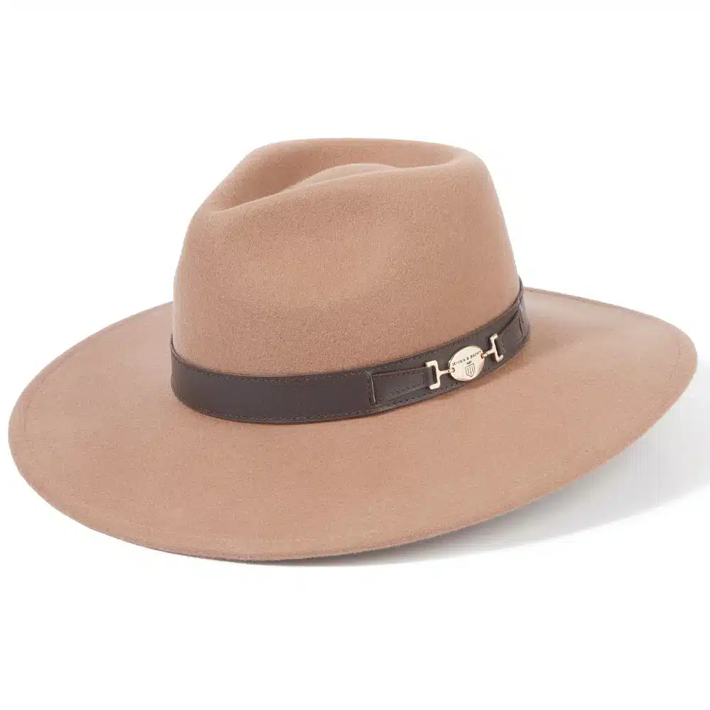 Hicks & Brown X Fairfax & Favor Halesworth Wide Brim Fedora Hat Camel
