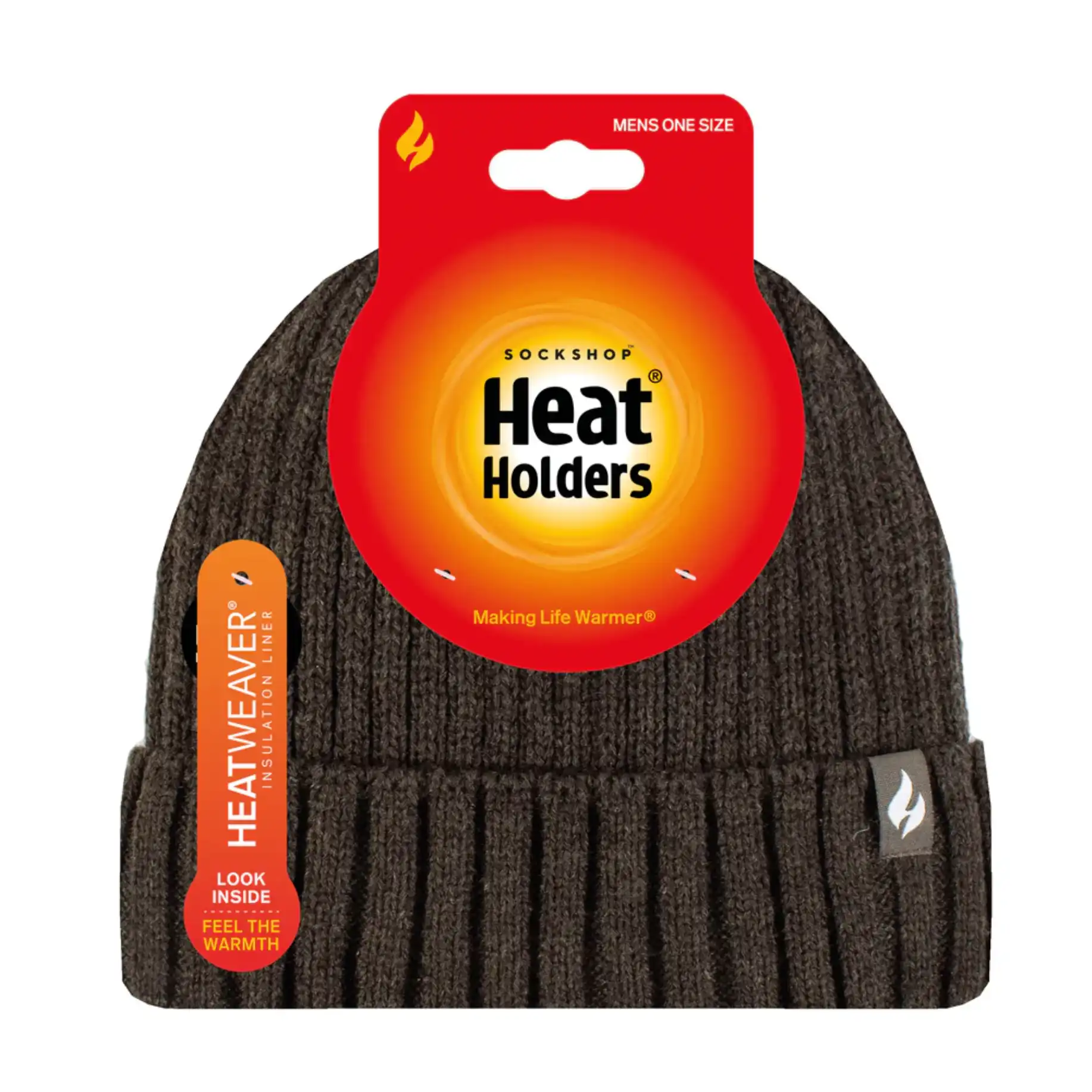 Heat Holders Mens Lawson Turn Over Cuff Ribbed Hat Forest Green