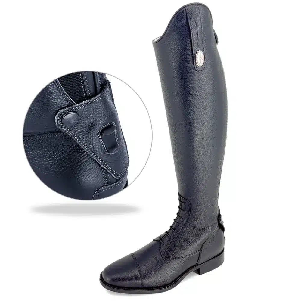 De Niro Amabile Leather Long Riding Boot Quick Black