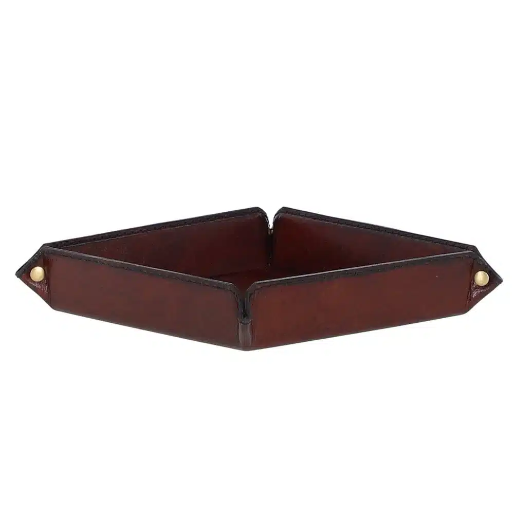 Ashwood Handcrafted Premium Leather Coin and Keys Valet Tray