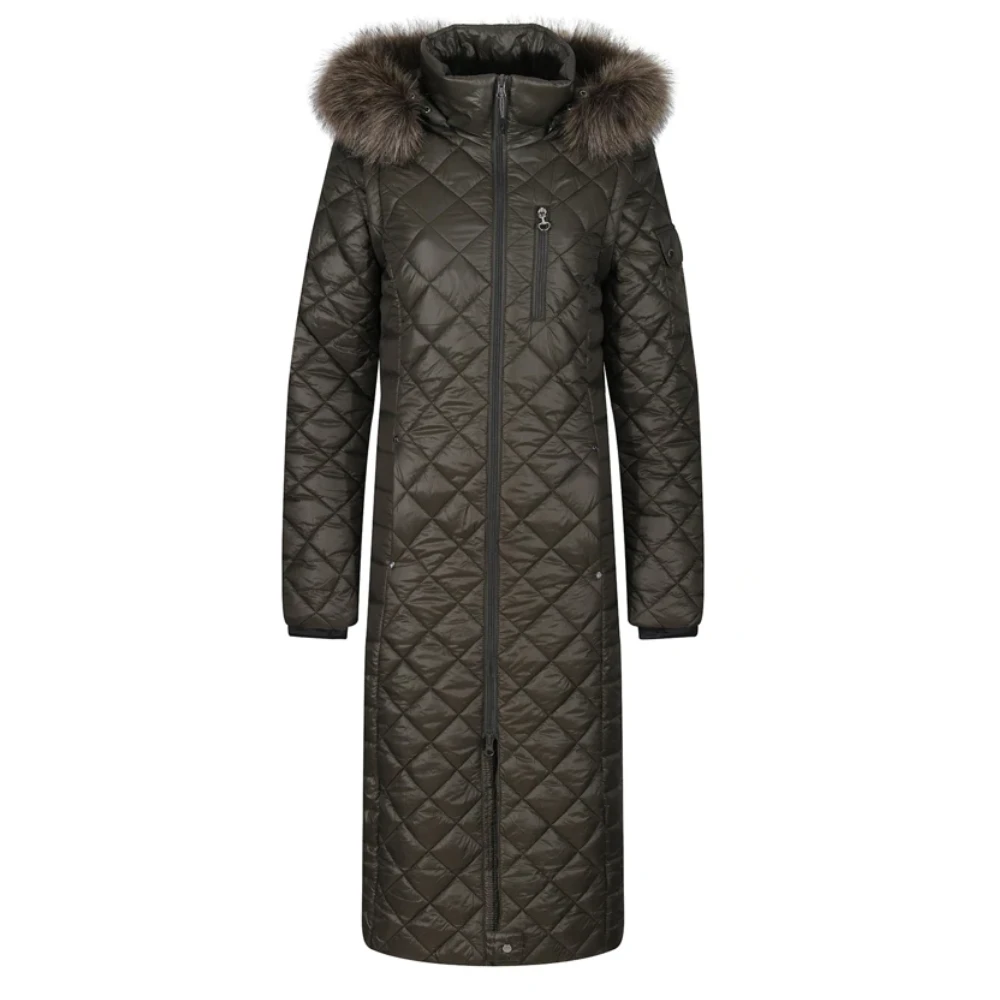 Equetech 2-in-1 Quilt Longline Riding Coat/Gilet Khaki