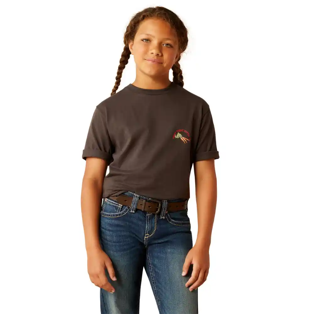 Ariat Girls Treat Supply Short Sleeve T Shirt Vintage Black