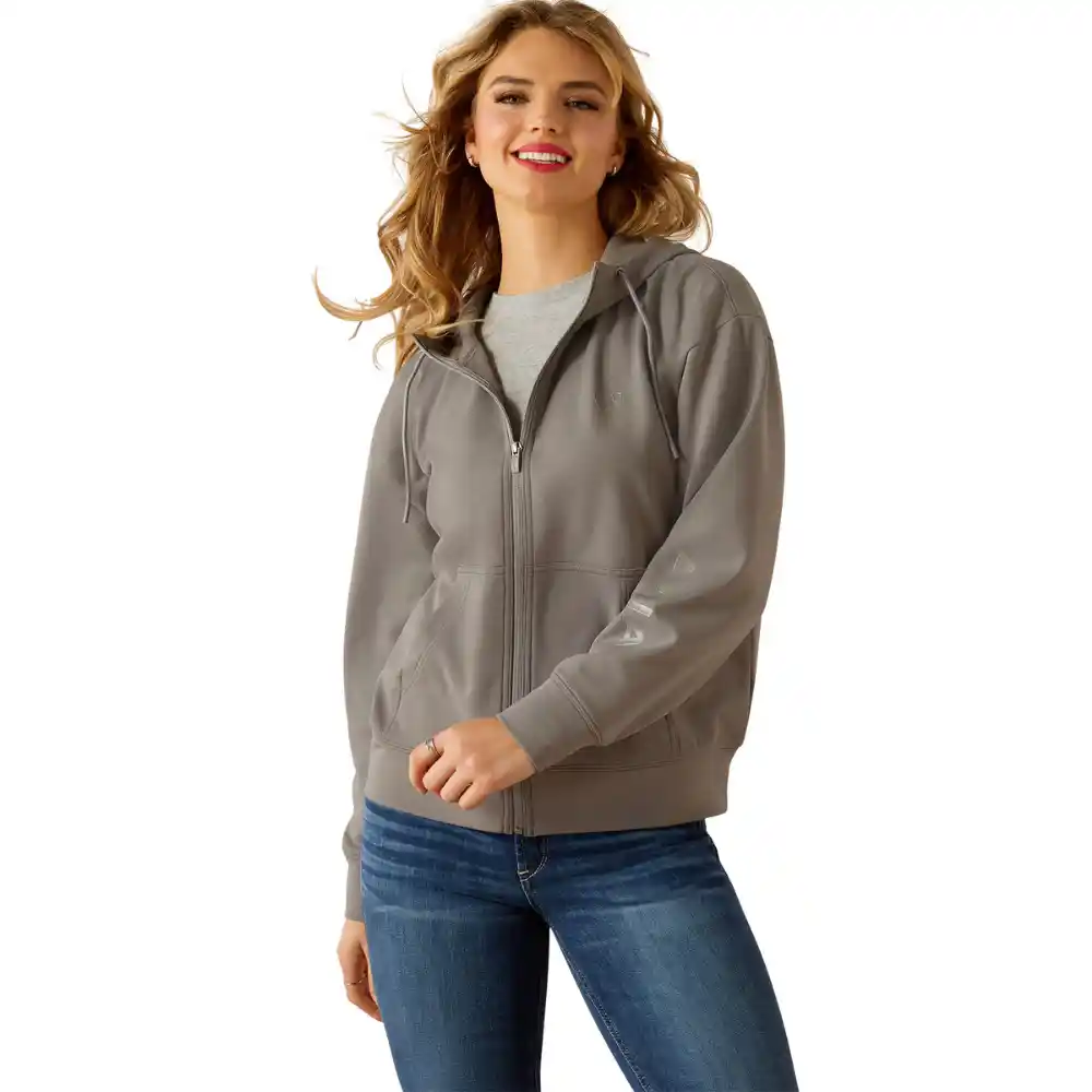 Ariat Ladies Breeze Full Zip Hoodie Smoked Pearl