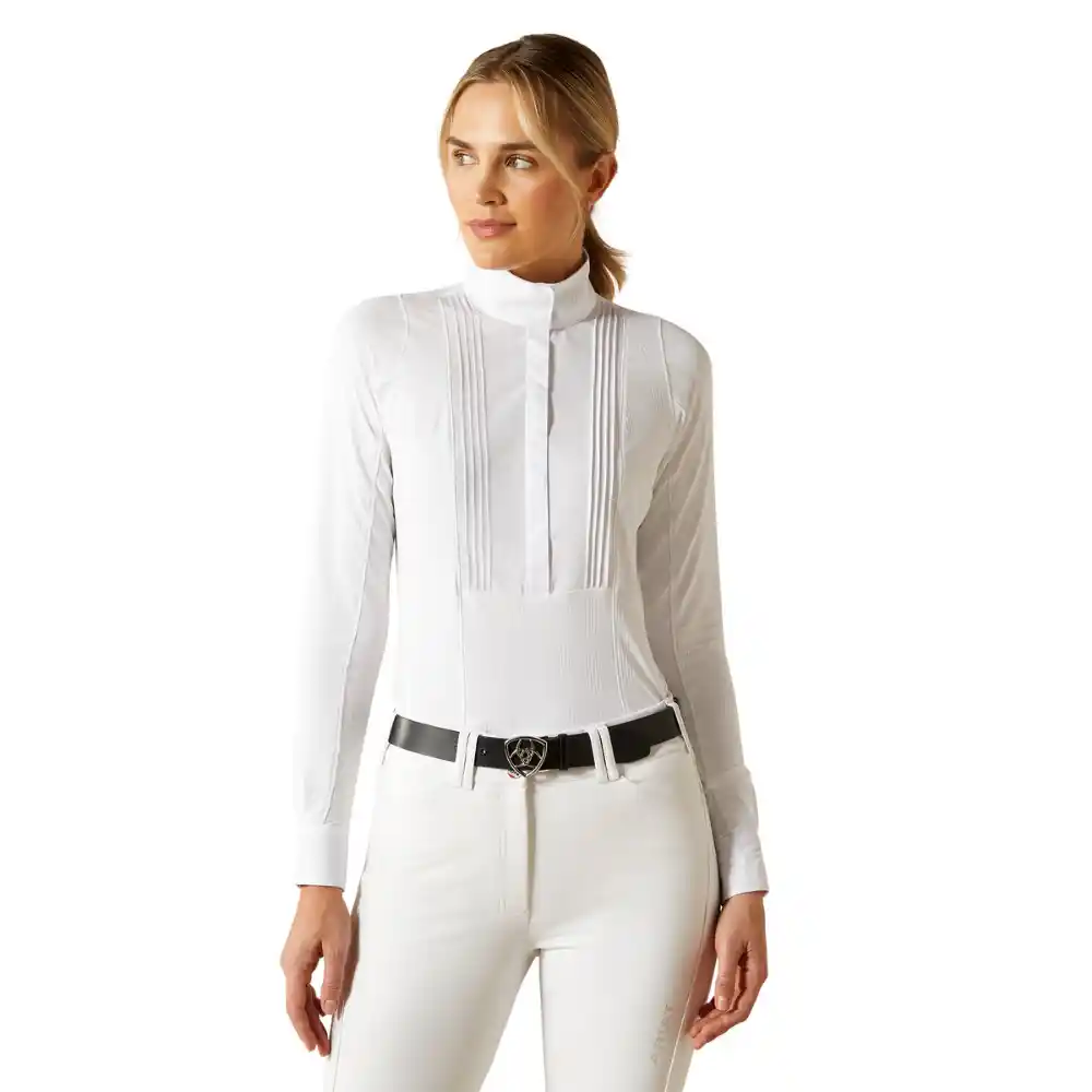 Ariat Ladies Luxe 2.0 Long Sleeve Show Shirt White