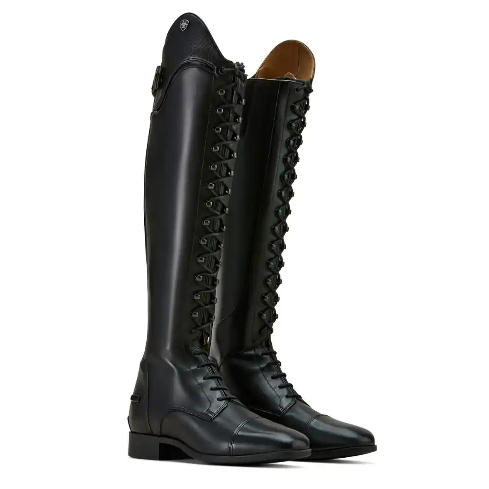 Ariat Ladies Palisade Lace Tall Riding Boot Black/Black Saffiano