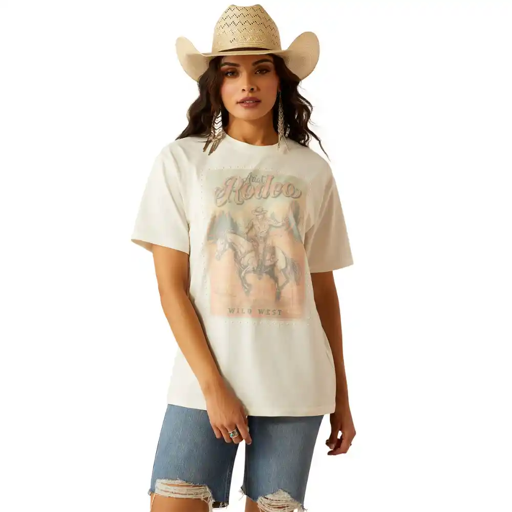Ariat Ladies Rodeo Short Sleeve T Shirt Cloud Dancer