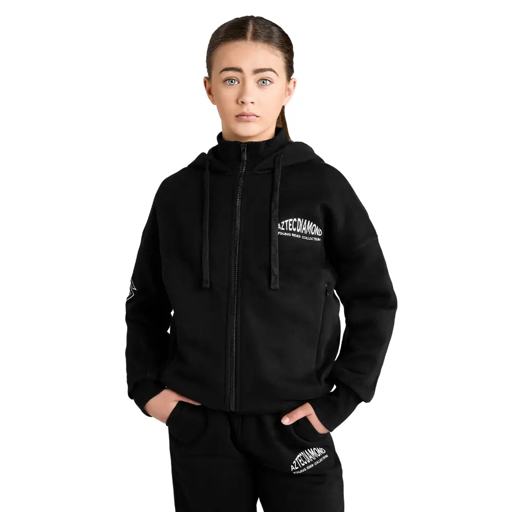 Aztec Diamond Young Rider Zip Hoodie Black/Grey