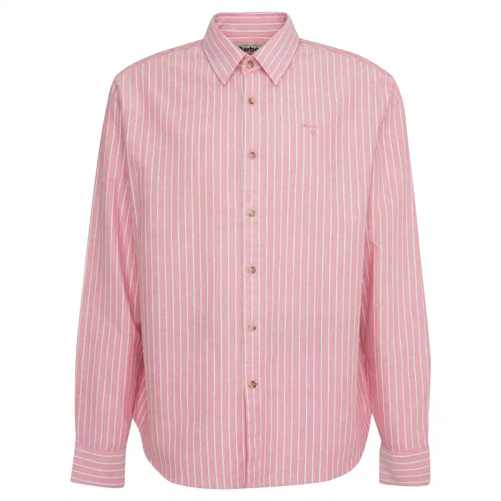 Barbour Fenfield Oxford Stripe Relaxed Fit Shirt Red