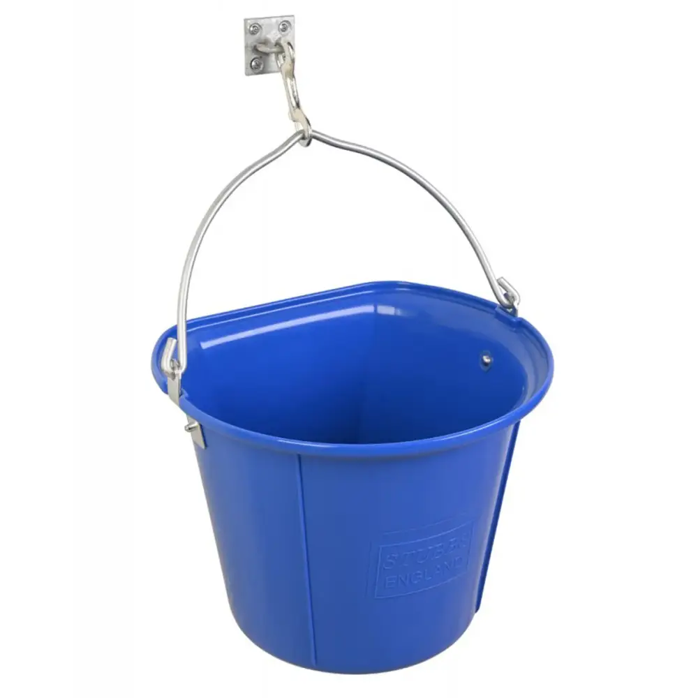 Stubbs Flat Backed Hanging Stable Bucket 3 Gallons Blue