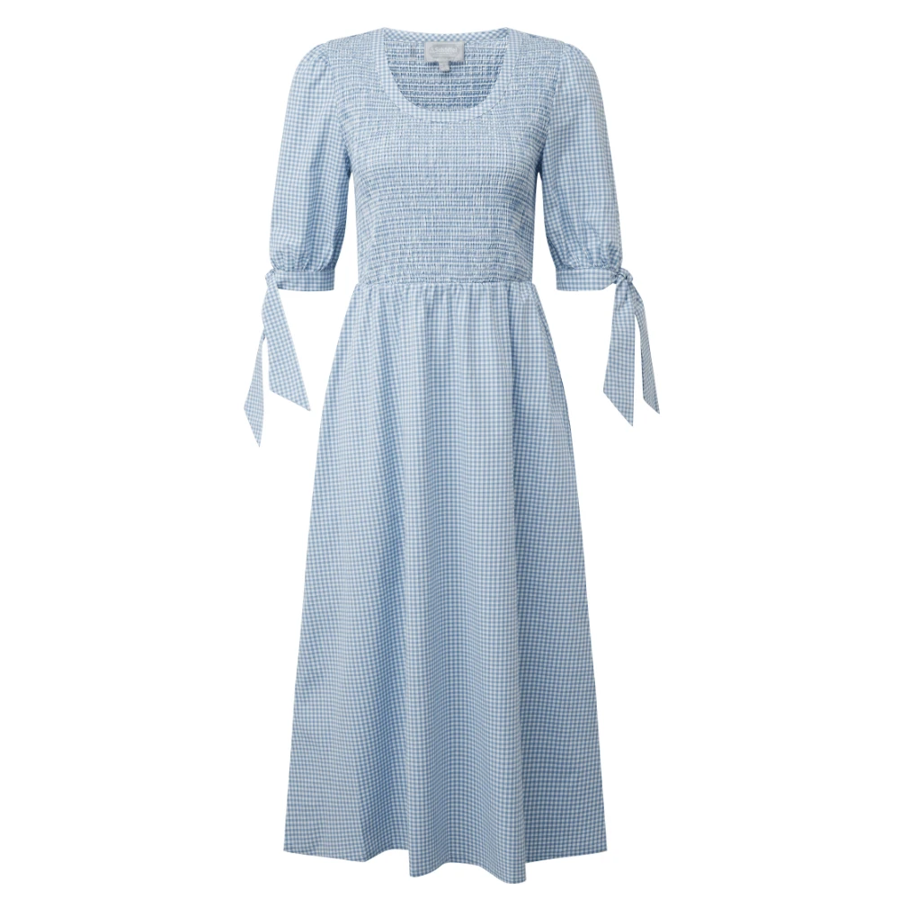 Schoffel Ladies Flora Gingham Dress Denim Blue