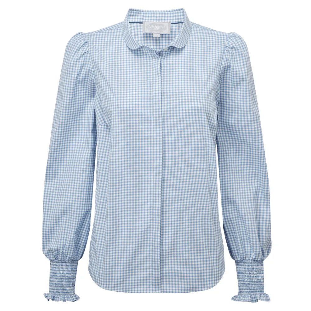 Schoffel Ladies Flora Gingham Shirt Denim Blue