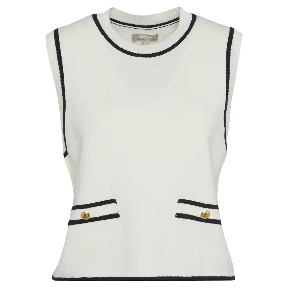 Barbour Ladies Amy Sleeveless Knitted Jumper Cloud