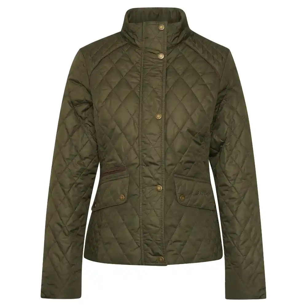 Barbour Ladies Crawford Cavalry Quilt Olive Ancient Tartan
