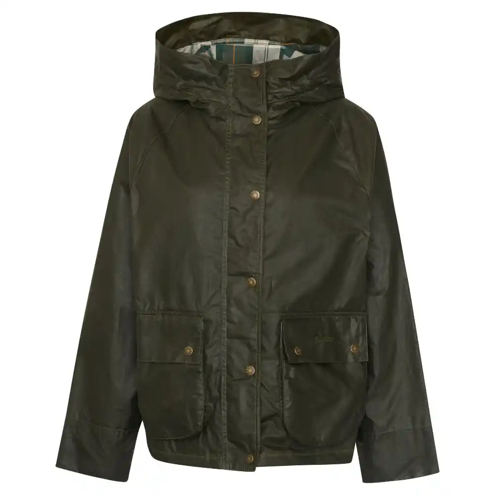 Barbour Ladies Hollies Wax Jacket Archive Olive Ancient Tartan