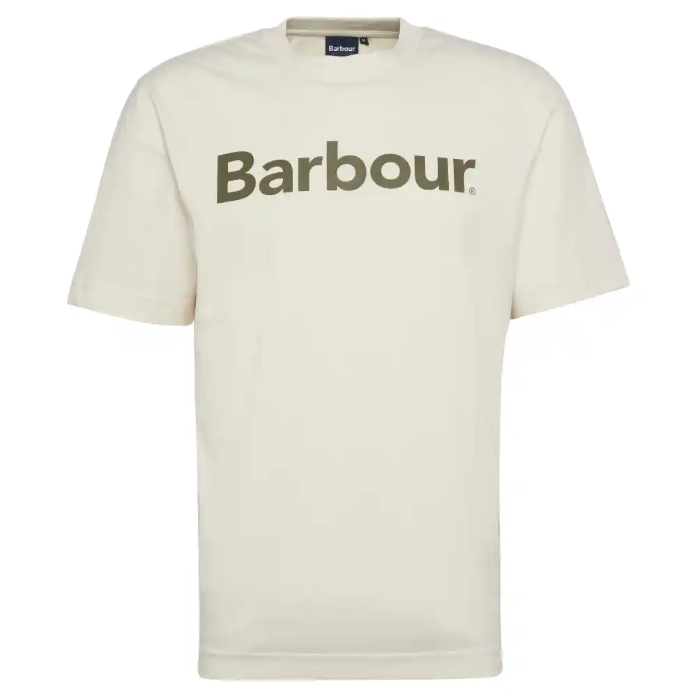 Barbour Mens Logo Relaxed Fit T Shirt Antique White