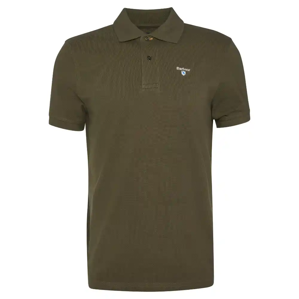 Barbour Mens Original Sports Tailored Polo Shirt Uniform Green