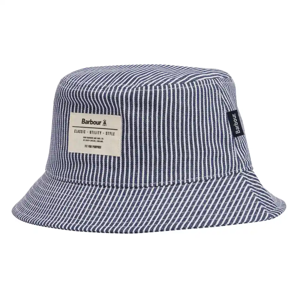 Barbour Mens Tynedale Bucket Hat Navy White