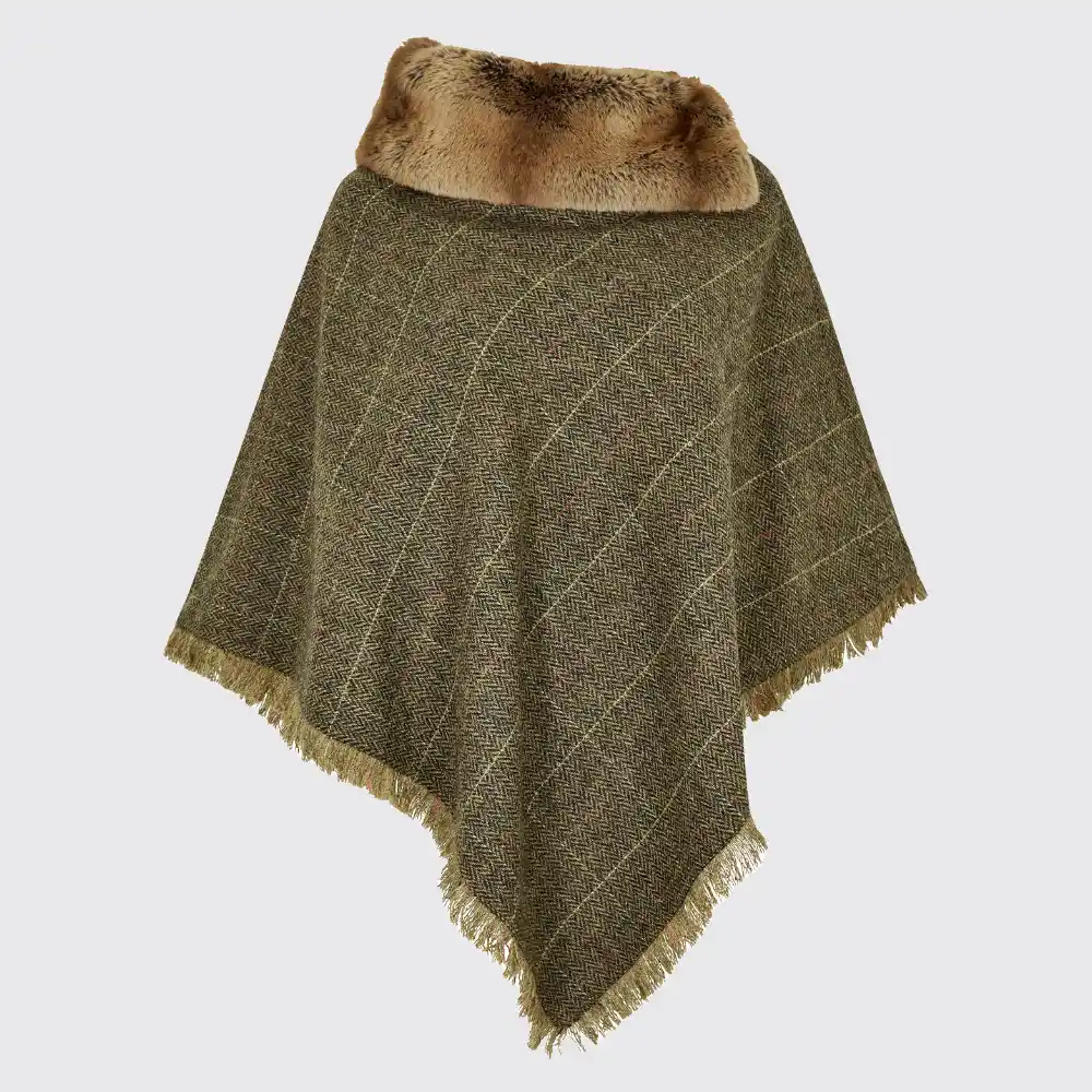 Dubarry Ladies Silverfir Tweed Poncho Thistle