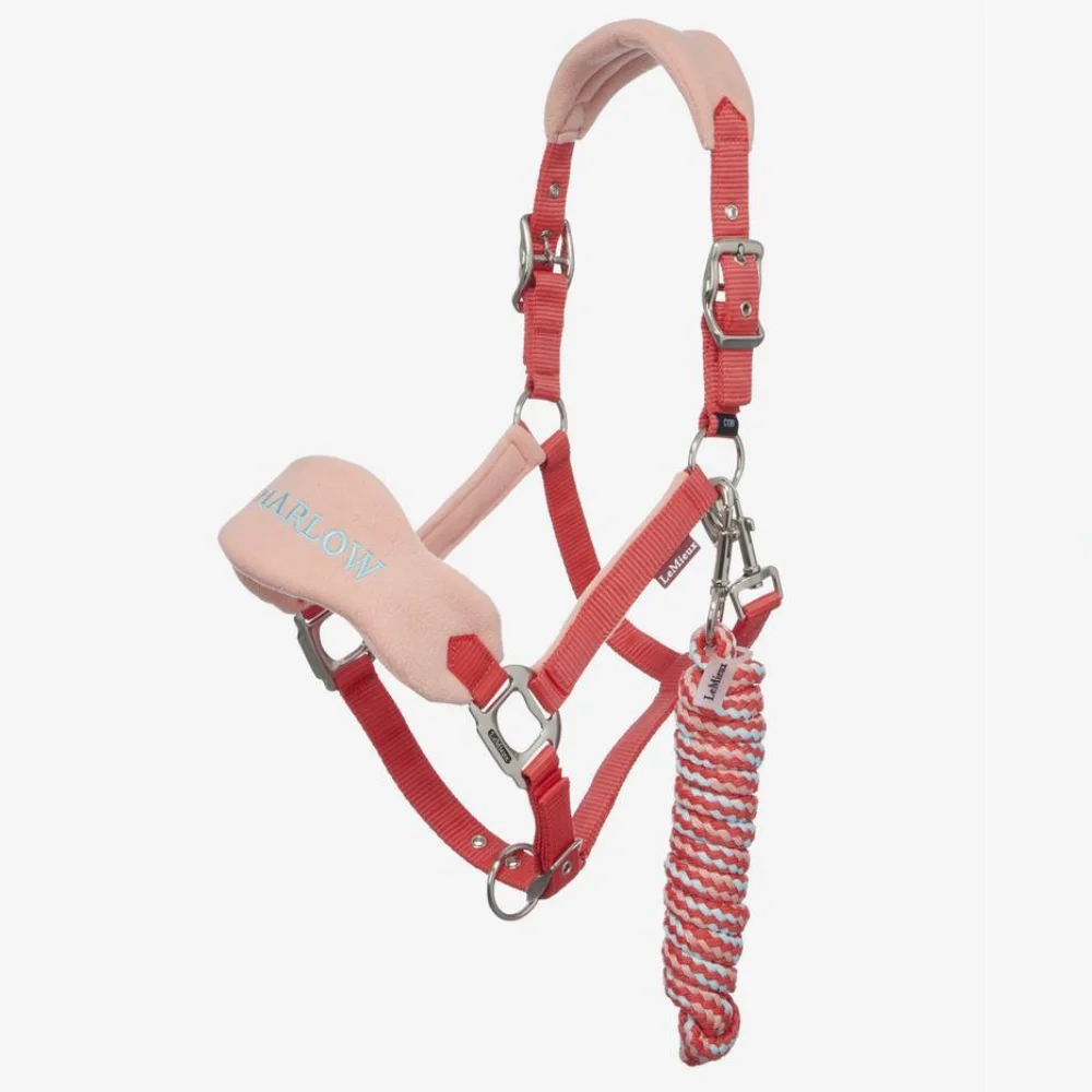 LeMieux X Harlow Vogue Headcollar & Leadrope Coral Crush