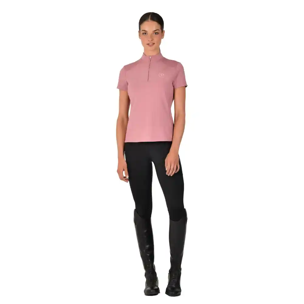Dublin Ladies Quarter Zip Breathable Short Sleeve Tee Dusty Rose