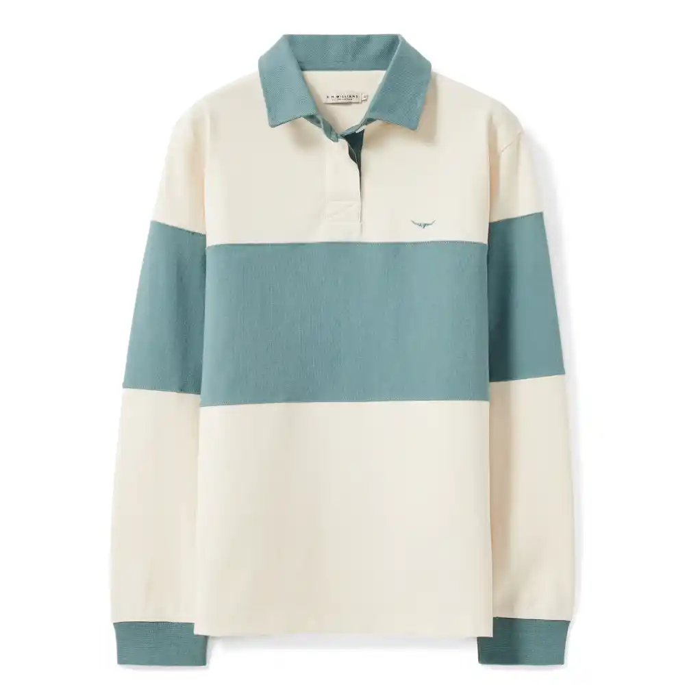 R.M.Williams Ladies Narran Panel Stripe Rugby Jade