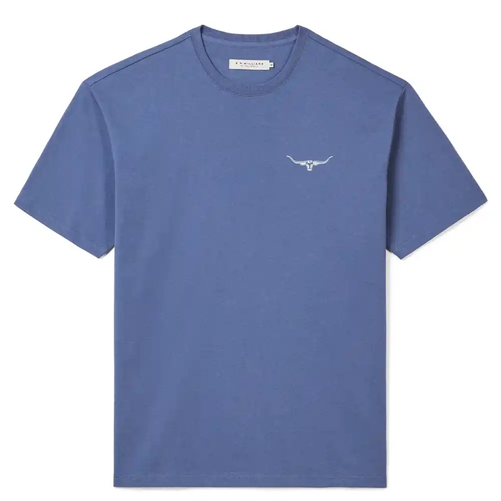 R.M.Williams Mens 1932 T-Shirt Bright Blue