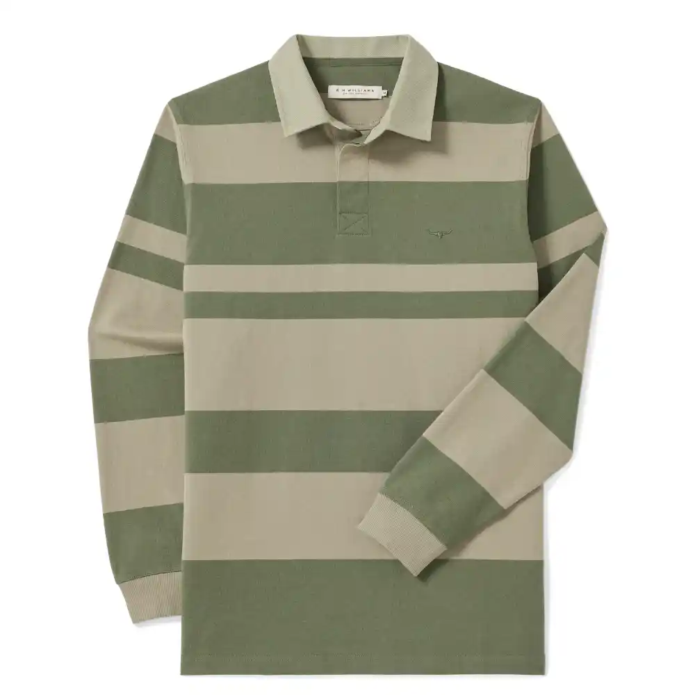 R.M.Williams Mens Tweedale Rugby Olive Green
