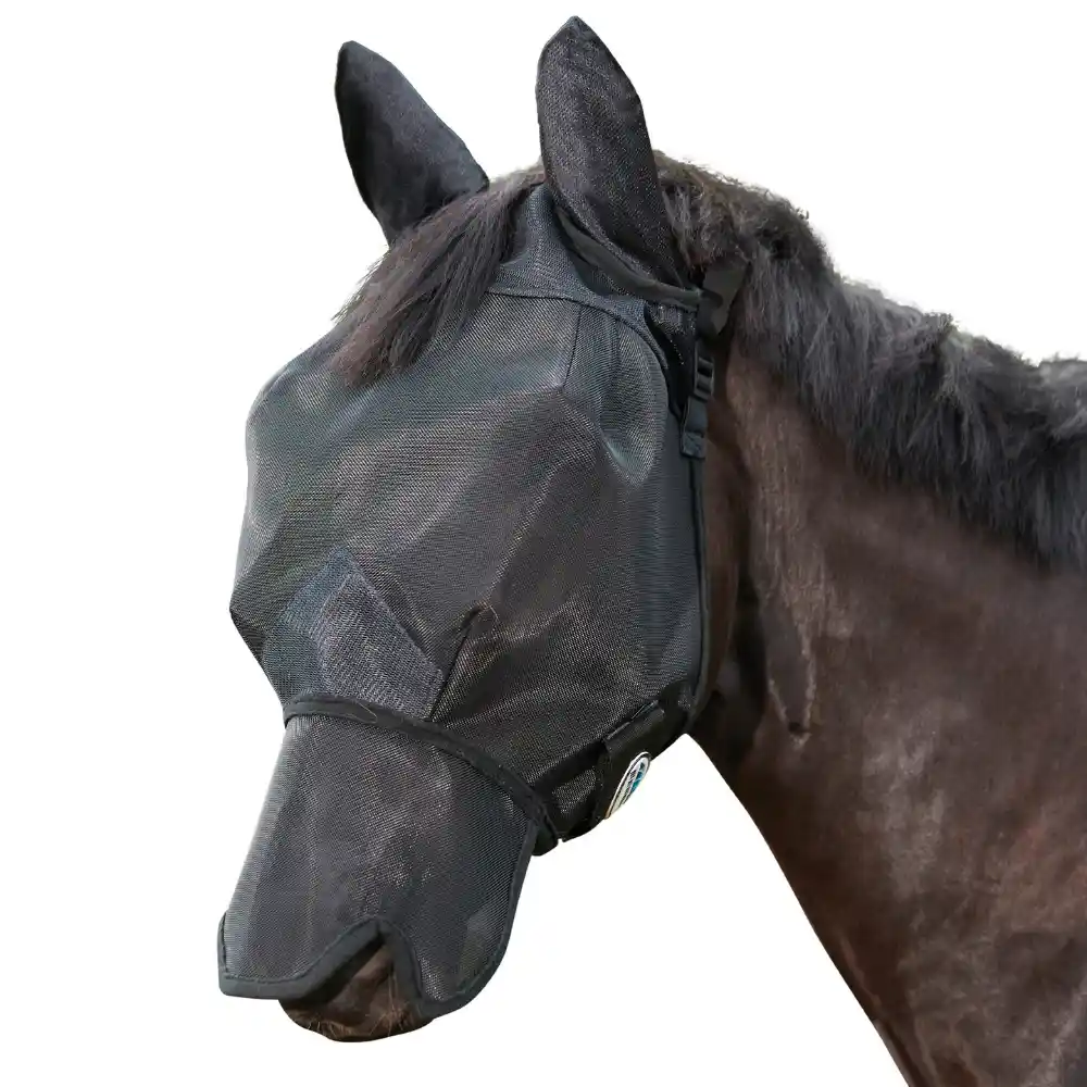 Weatherbeeta Comfitec Double Dart Deluxe Fly Mask With Ears & Nose Black