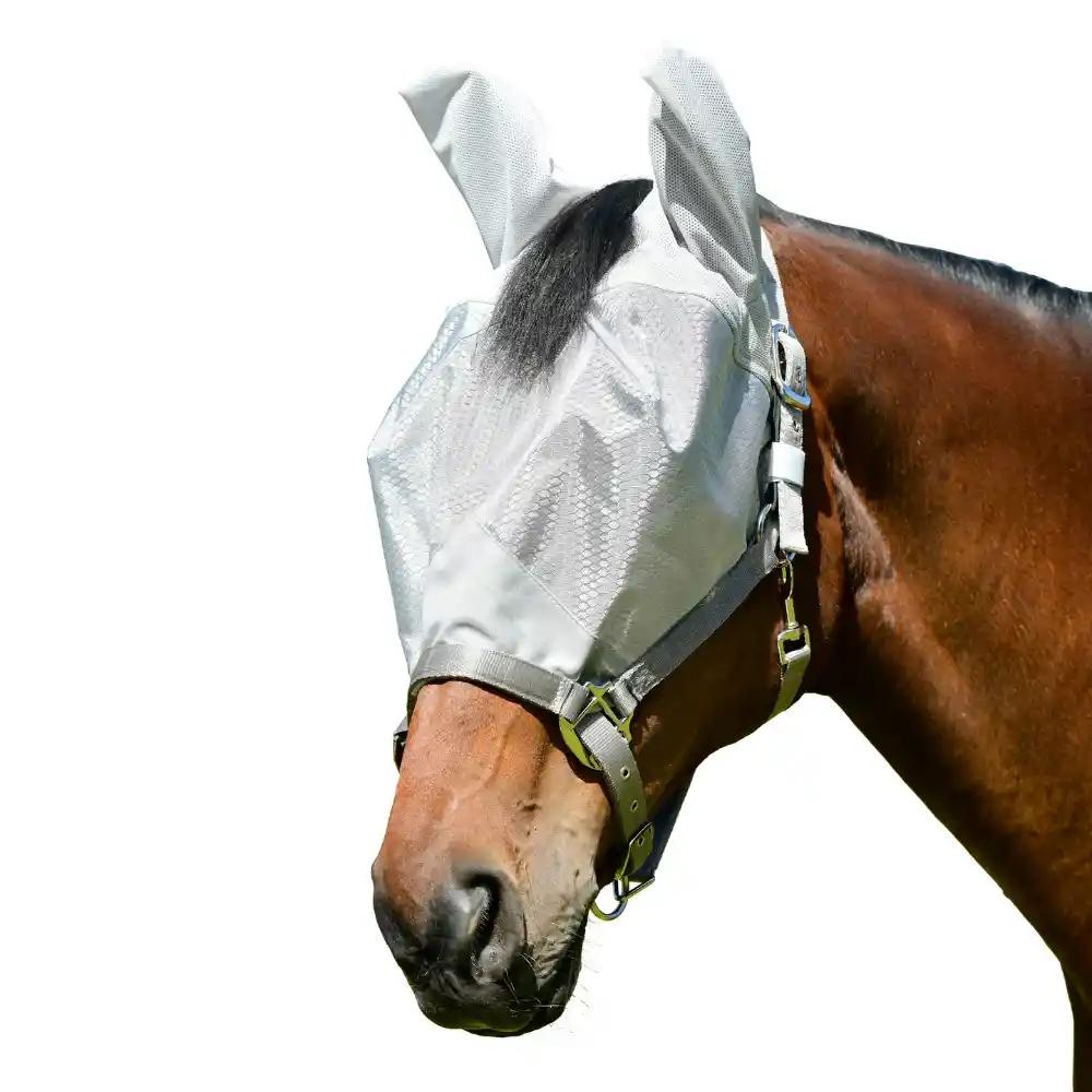 Weatherbeeta Comfitec Hexi Shield Dual Fly Mask Silver