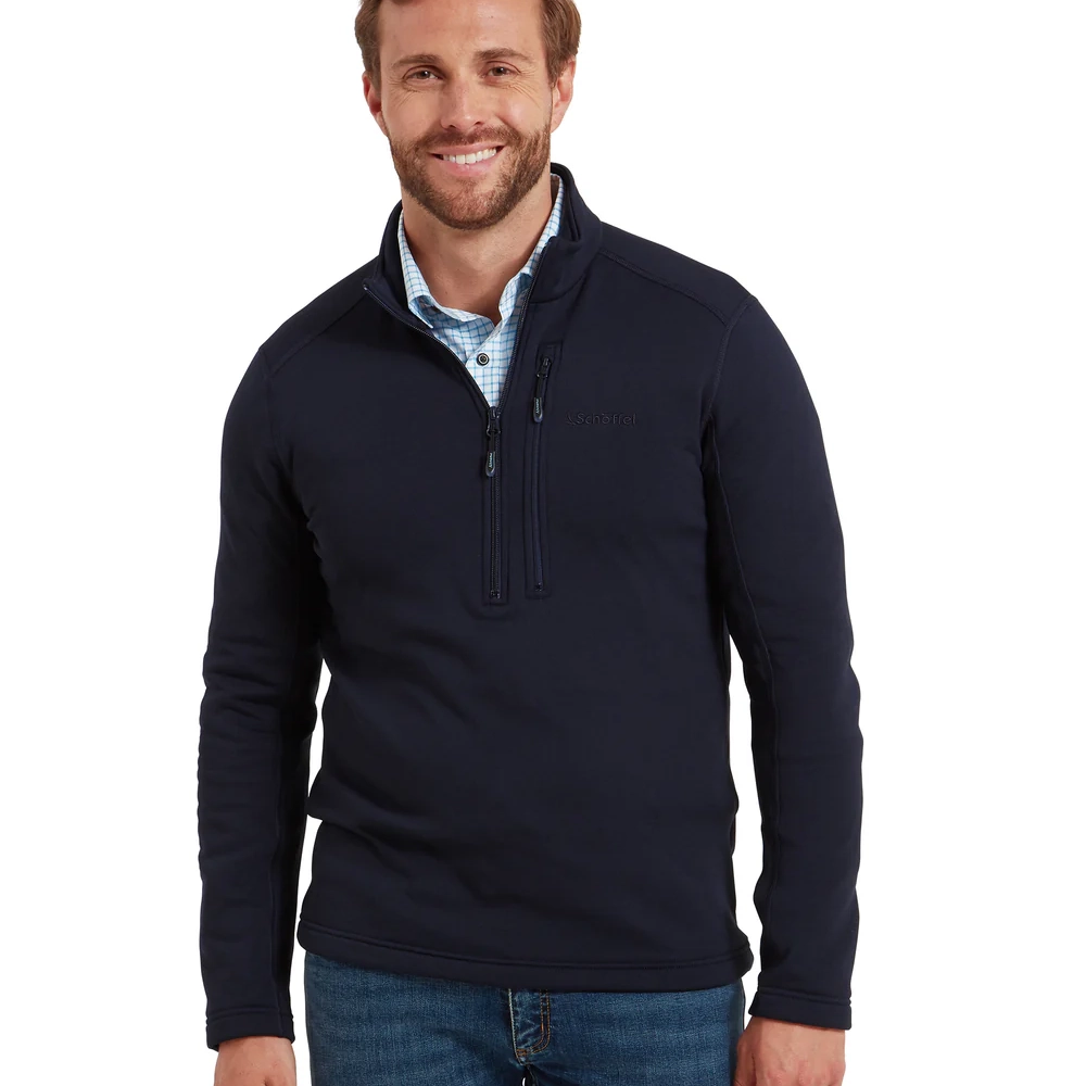Schoffel Mens Annan II Technical Quarter Zip Top Navy