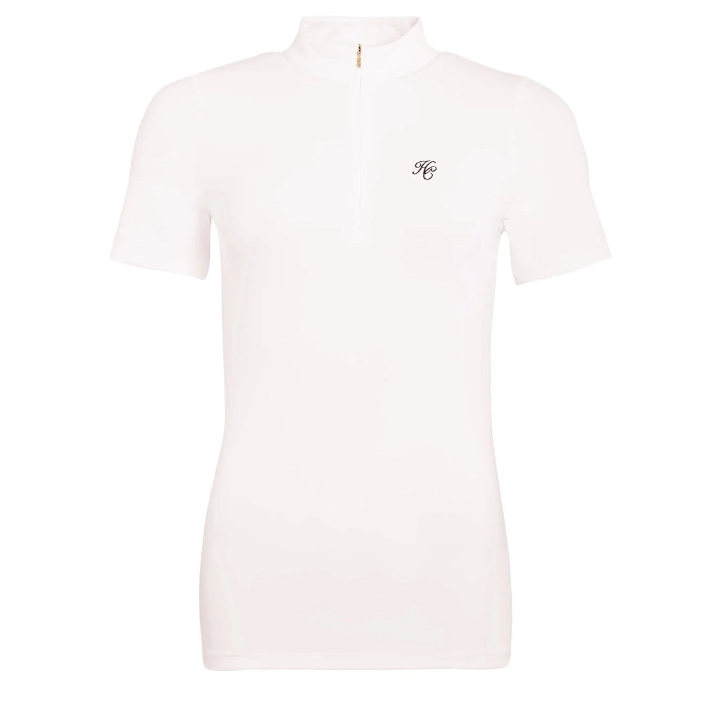 Holland Cooper Ladies Burghley Short Sleeve Base Layer Show Shirt White