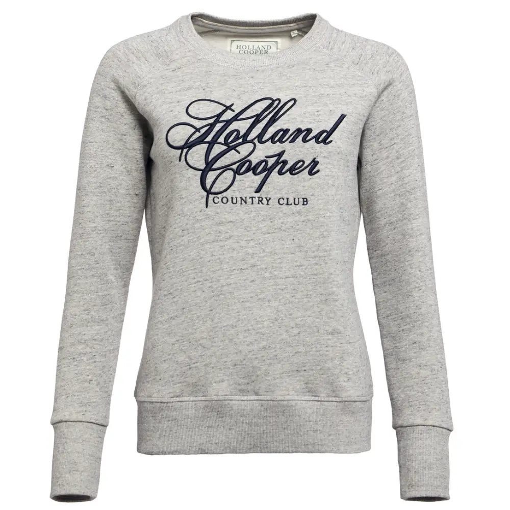 Holland Cooper Ladies Country Club Crew Sweater Grit Marl