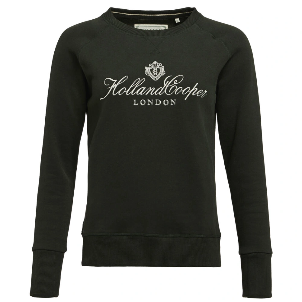 Holland Cooper Ladies Script Crew Sweater Racing Green