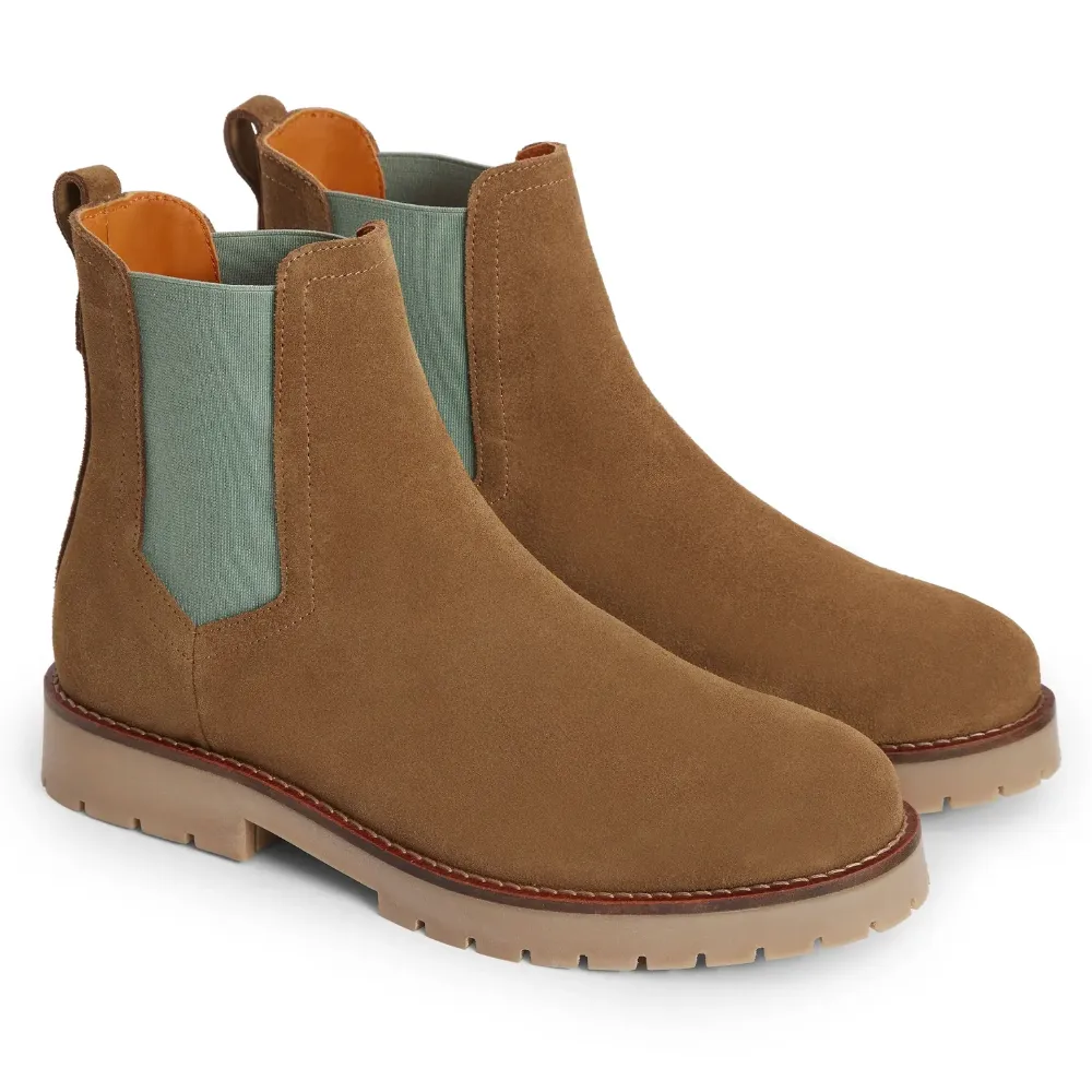 Fairfax & Favor Ladies Summer Boudica Ankle Boot Tan & Mint Suede
