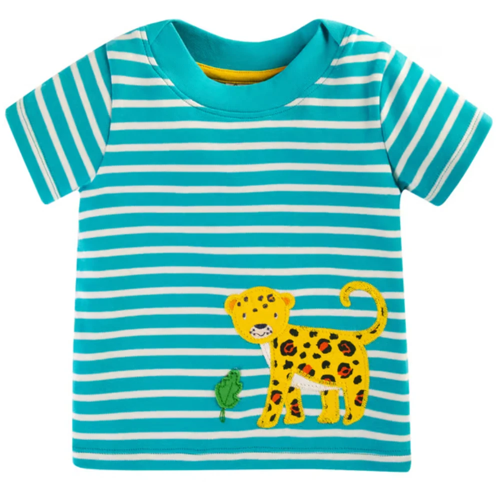 Frugi Childrens Easy On T Shirt Tropical Seaside Jaguar