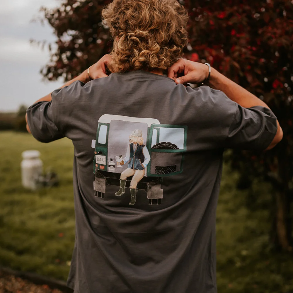 Digby & Litten Unisex Landrover T-Shirt Charcoal