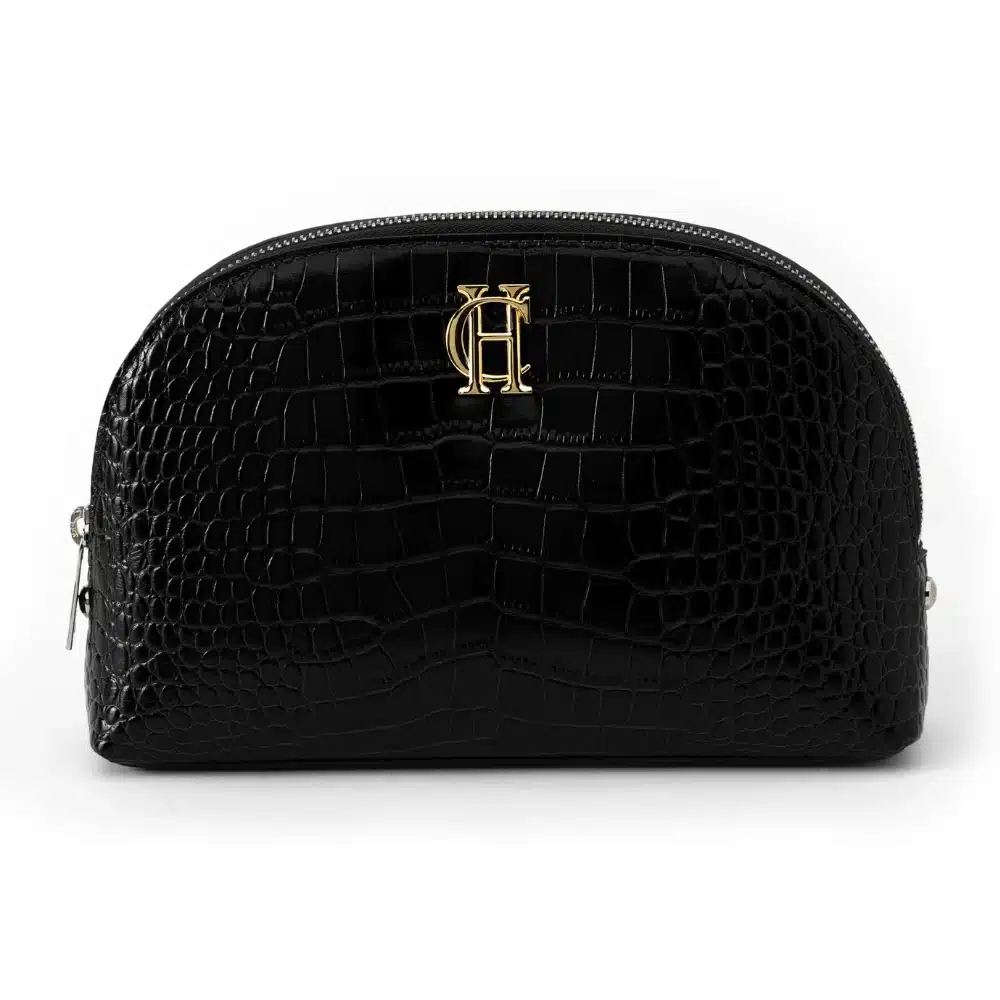 Holland Cooper Chelsea Makeup Bag Black Croc