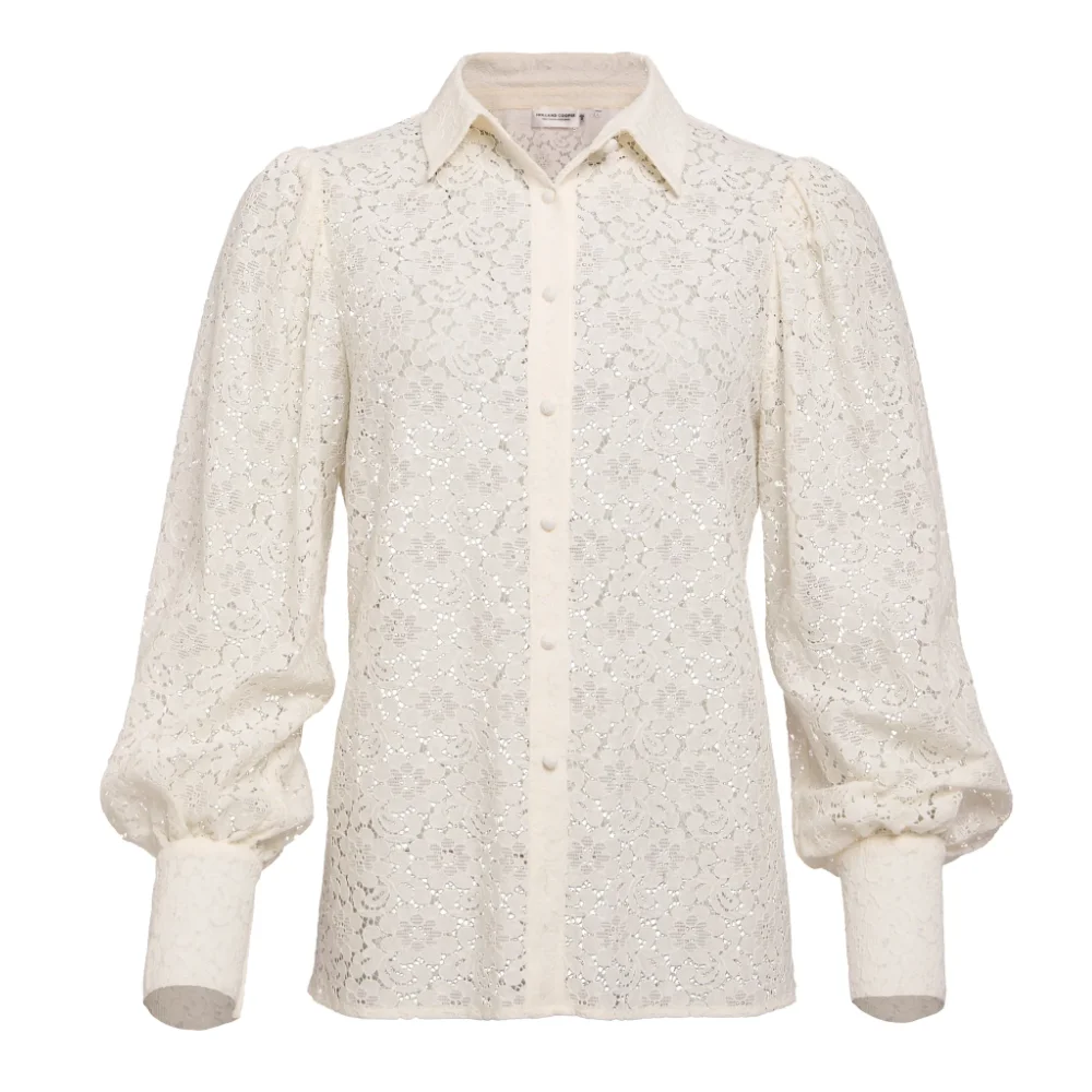 Holland Cooper Ladies Iona Lace Shirt Ivory