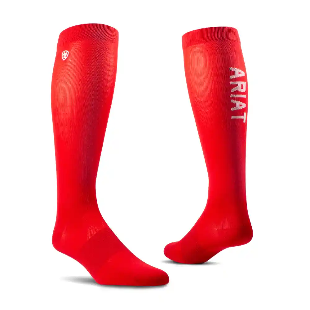 Ariat Adults AriatTEK Essential Performance Socks Flame Scarlet
