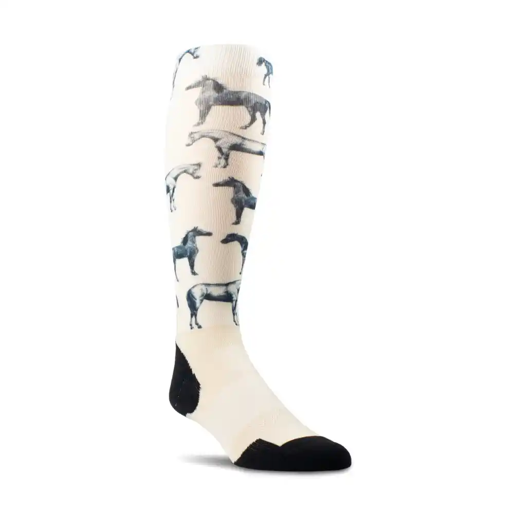 Ariat Adults AriatTEK Slim Printed Socks Summer Sand Horse