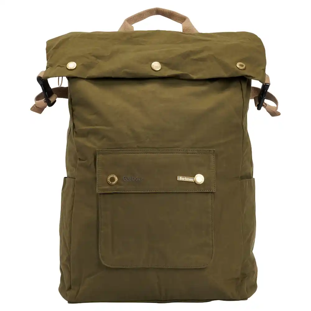 Barbour Transport Foldover Backpack Bag Dusky Green
