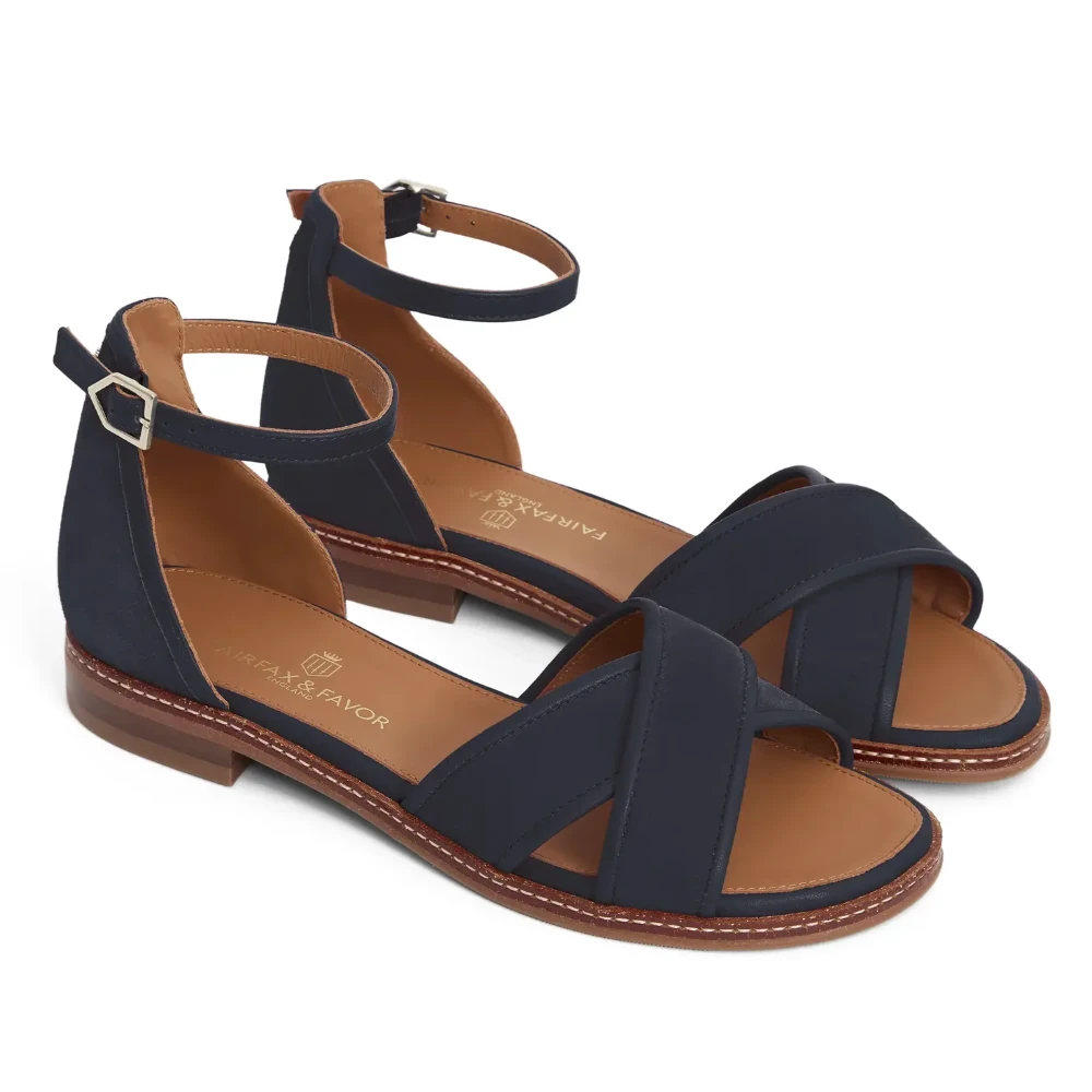 Fairfax & Favor Ladies Valencia Sandal Navy Suede