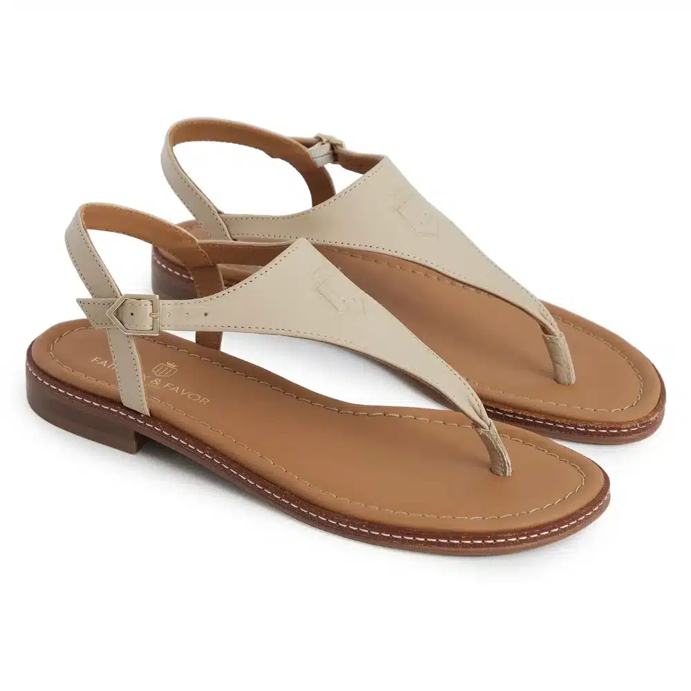 Fairfax & Favor Ladies Vienna Sandal Stone Leather